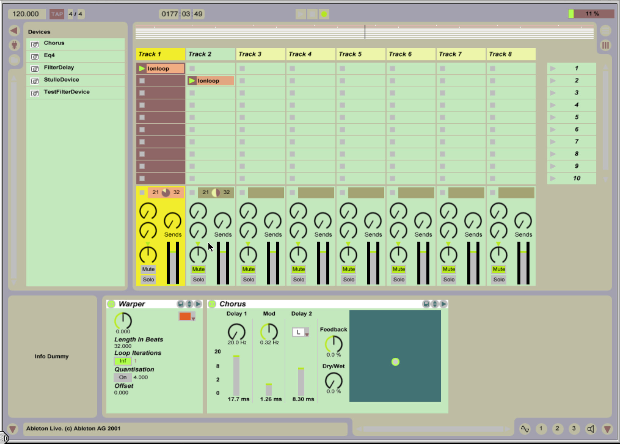 Ableton Live user interface